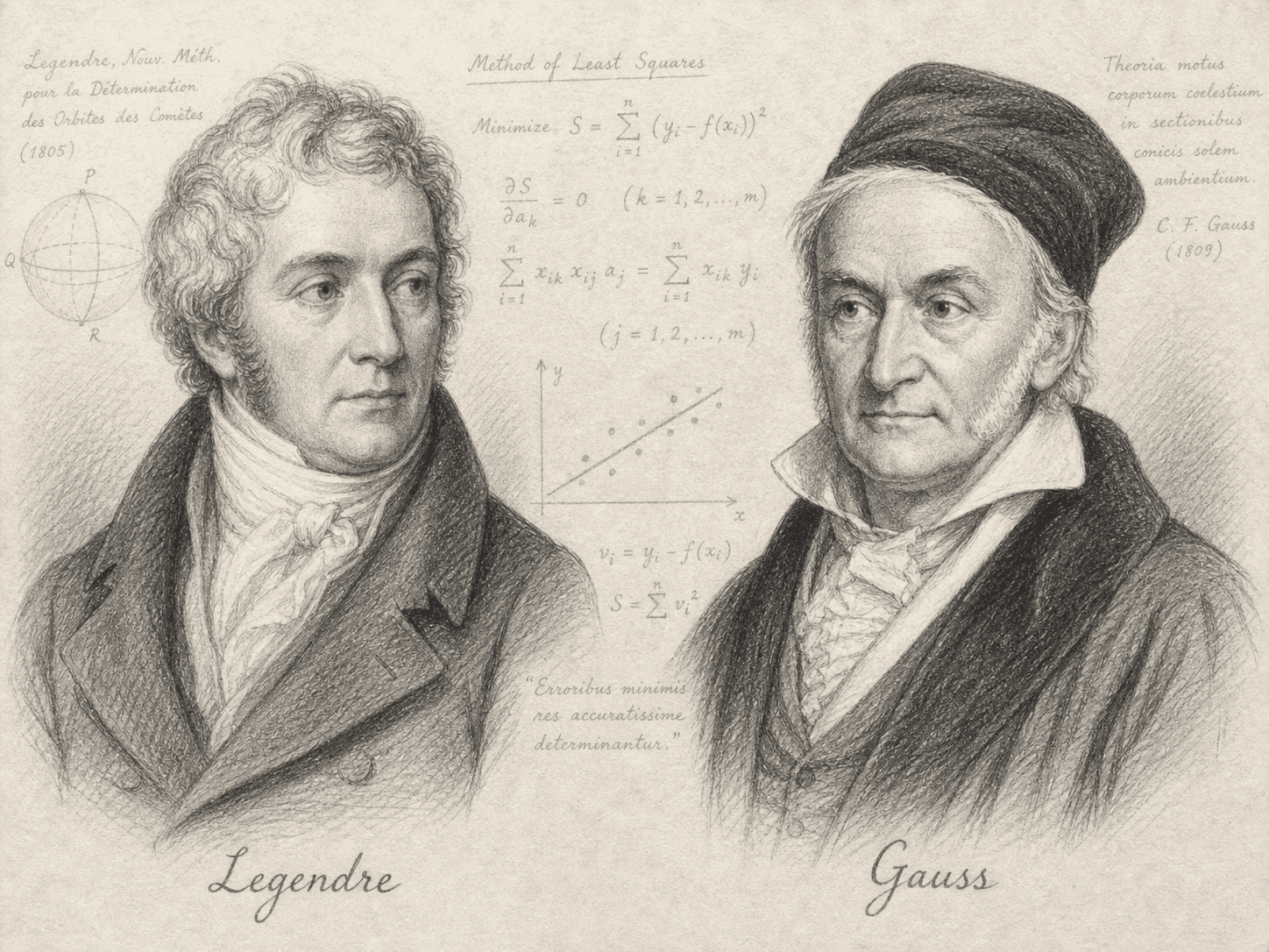 Legendre and Gauss in the history of least squares
